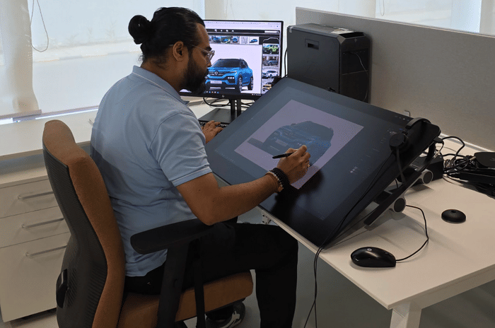 Renault Design Centre Chennai designing on tablet